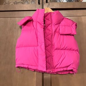 💨 💨 Lululemon Athletica Sonic Pink Wunder Puff Super-Cropped Vest Size 4 💨 💨